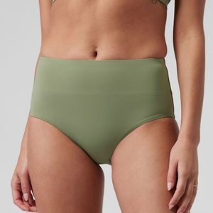 NWT Athleta High Waist Bikini 👙 Bottom eucalyptus olive.   Small